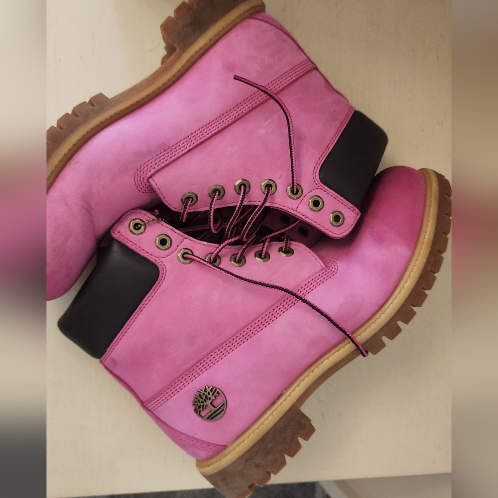 Timberland Mens 6” Premium Boots ‘Breast Cancer Awareness’ Pink 6254A size 9.5